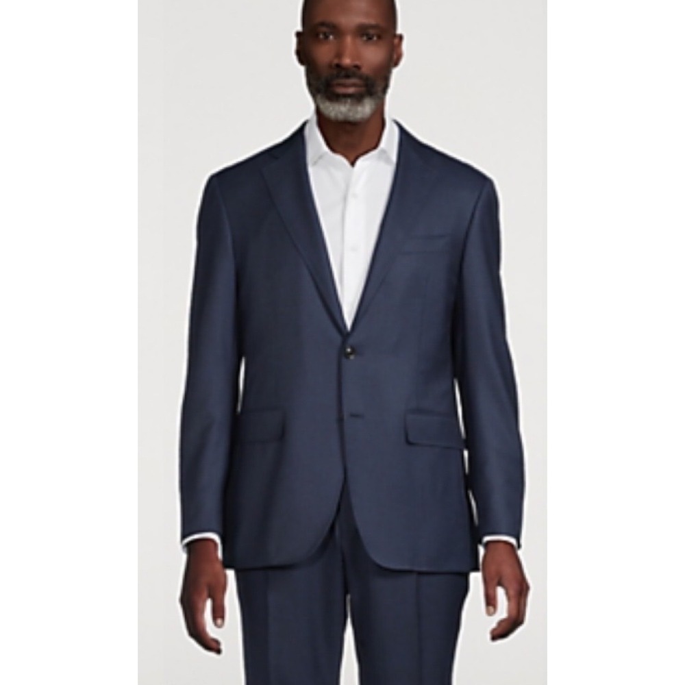 Canali Mens Blazer 54 Italian or 44 Regular Kei Wool Plaid Blue Sport Coat Italy